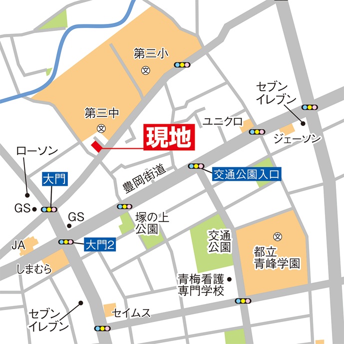 カーナビへの入力「青梅市大門2-299付近」 カーナビへの入力「青梅市大門2-299付近」