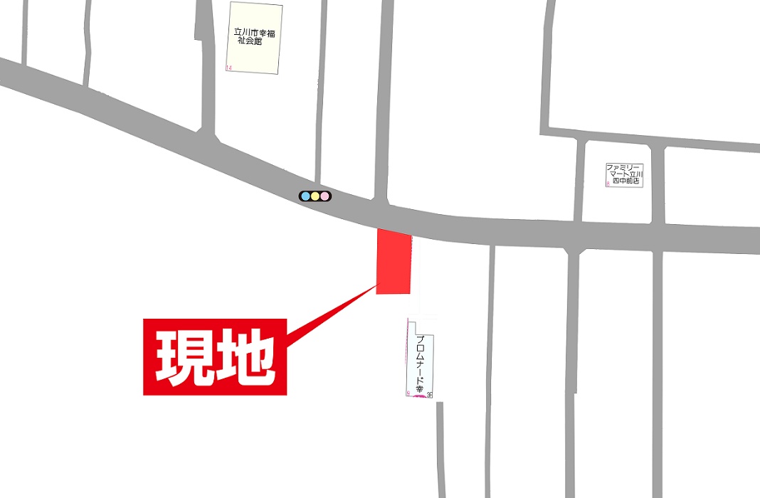 案内図・カーナビへの入力は「立川市幸町5-36-4」 案内図・カーナビへの入力は「立川市幸町5-36-4」