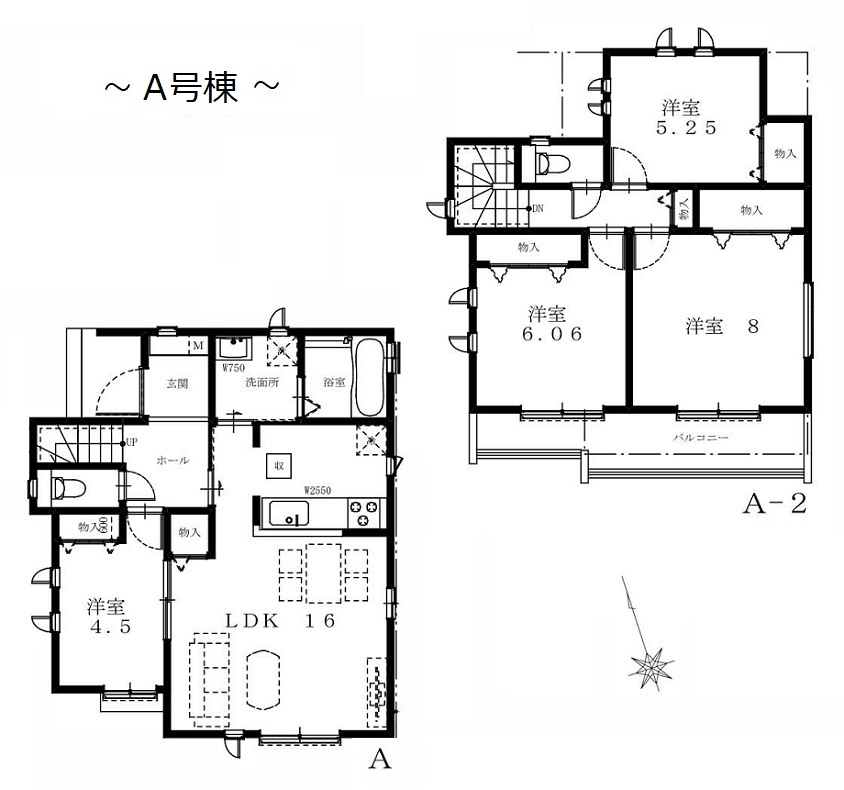 A号棟間取り A号棟間取り