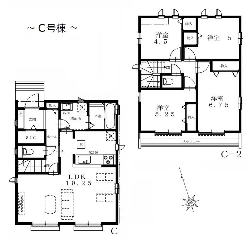 C号棟間取り C号棟間取り