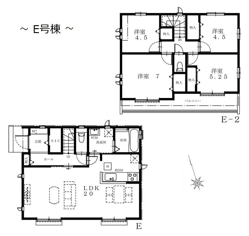 E号棟間取り E号棟間取り