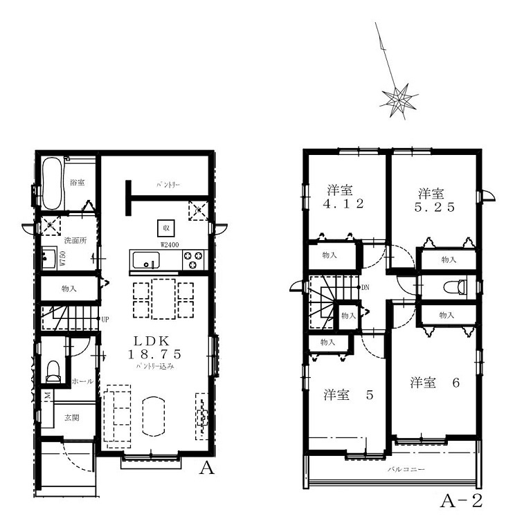 A号棟間取り A号棟間取り