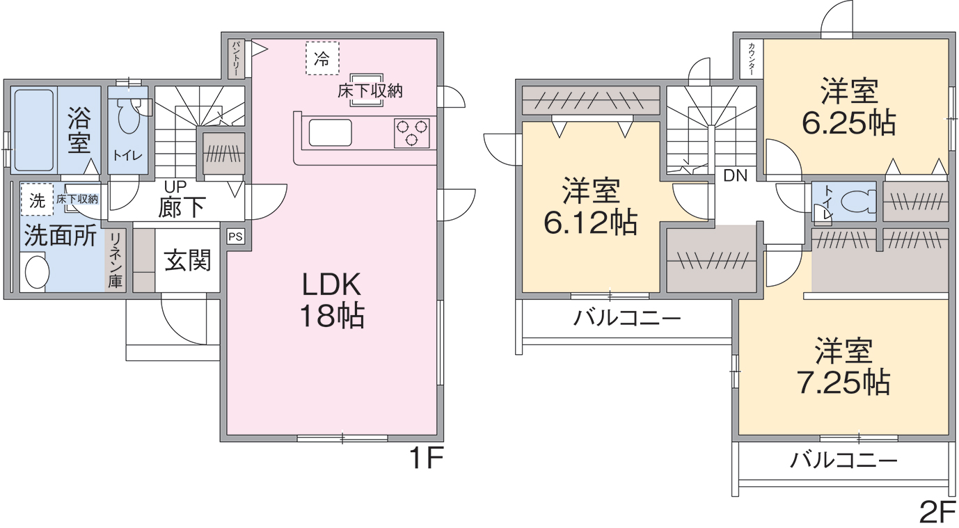 2号棟間取り 2号棟間取り