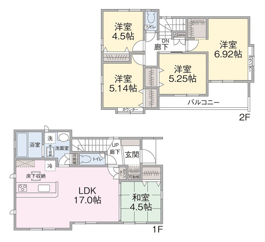 1号棟間取り 1号棟間取り