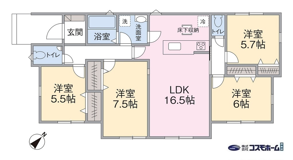 1号棟間取り 1号棟間取り
