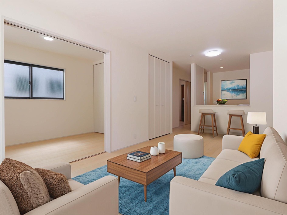 3号棟LDK（家具はCG加工したものです）